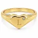 letter l zirkoon ring in verguld messing