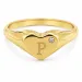 letter p zirkoon ring in verguld messing