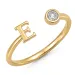 letter e zirkoon ring in verguld messing - My Letter
