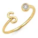 letter s zirkoon ring in verguld messing - My Letter