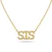 sister ketting in verguld messing