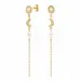 maan en zon parel oorbellen in verguld messing - Eliné