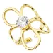 waterproof bloem verstelbaar ring in verguld staal - OCEANA