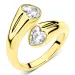 waterproof hart zirkoon ring in verguld staal - OCEANA