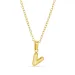 waterproof letter v ketting in verguld staal - OCEANA