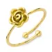 waterproof bloem ring in verguld staal - OCEANA