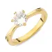 waterproof solitaire ring in verguld staal - OCEANA
