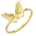 waterproof vlinder ring in verguld staal - OCEANA