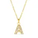 waterproof letter a zirkoon ketting met hanger in verguld staal - OCEANA