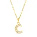 waterproof letter c zirkoon ketting met hanger in verguld staal - OCEANA