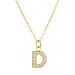 waterproof letter d ketting met hanger in verguld staal - OCEANA