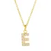 waterproof letter e zirkoon ketting met hanger in verguld staal - OCEANA