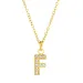 waterproof letter f zirkoon ketting met hanger in verguld staal - OCEANA