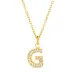 waterproof letter g zirkoon ketting met hanger in verguld staal - OCEANA