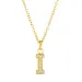waterproof letter i zirkoon ketting met hanger in verguld staal - OCEANA