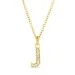 waterproof letter j zirkoon ketting met hanger in verguld staal - OCEANA