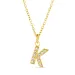 waterproof letter k zirkoon ketting met hanger in verguld staal - OCEANA