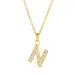 waterproof letter n zirkoon ketting met hanger in verguld staal - OCEANA