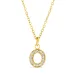 waterproof letter o zirkoon ketting met hanger in verguld staal - OCEANA