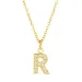 waterproof letter r zirkoon ketting met hanger in verguld staal - OCEANA
