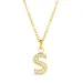 waterproof letter s zirkoon ketting met hanger in verguld staal - OCEANA