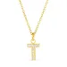 waterproof letter t zirkoon ketting met hanger in verguld staal - OCEANA