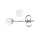 4 mm waterproof witte parel oorsteker in staal - OCEANA