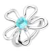 waterproof bloem blauwe ring in staal - OCEANA