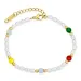 waterproof veelkleurig parel armband in verguld staal - OCEANA