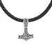 waterproof de hamer van thor ketting in leren met hanger in staal - OCEANA