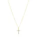 waterproof kruis witte zirkoon ketting in verguld staal - OCEANA
