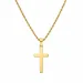 waterproof ketting in verguld staal met kruis hanger in staal