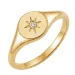 waterproof ster zirkoon ring in verguld staal - OCEANA