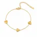 waterproof hart armband in verguld staal met hartjes hanger in staal - OCEANA