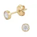 3 mm waterproof zirkoon solitaire oorbel in verguld staal - OCEANA