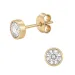 4 mm waterproof zirkoon solitaire oorbel in verguld staal - OCEANA