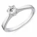 Smal witte zirkoon solitaire ring in gerodineerd zilver