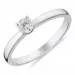 witte zirkoon solitaire ring in gerodineerd zilver