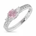 roze zirkoon ring in gerodineerd zilver