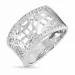 Ringen: bloem zirkoon ring in gerodineerd zilver