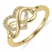 testsieraad hart ring in verguld sterlingzilver