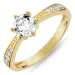 zirkoon ring in verguld sterlingzilver