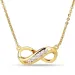 infinity zirkoon ketting in verguld sterlingzilver