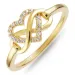 testsieraad hart ring in verguld sterlingzilver