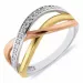 Abstract zirkoon vinger ringen in zilver met verguld sterlingzilver met zilver met een roze coating