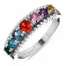 veelkleurig zirkoon ring in zilver