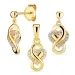 infinity zirkoon Set met oorbellen en hangers in verguld sterlingzilver witte zirkoon