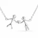 familie hanger met ketting in zilver