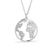 world ketting in zilver met hanger in zilver