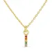 letter i veelkleurig zirkoon ketting in verguld sterlingzilver